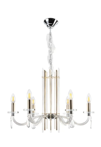Люстра Crystal Lux AURELIO SP6 GOLD+CHROME/TRANSPARENT 0210/306