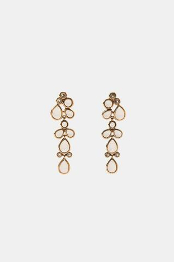 ZARA СЕРЬГИ С КРИСТАЛЛАМИ, ЗОЛОТИСТЫЙ