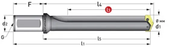 Корпус сверла со сменными пластинами Karnasch 9,5-11,0×31,8 мм, Weldon, DIN 1835-B, арт. 22.1020.00318.0095
