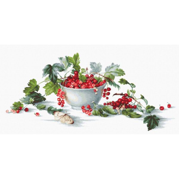 Набор для вышивания нитками Luca-S, Красная смородина 49,5х22,5см