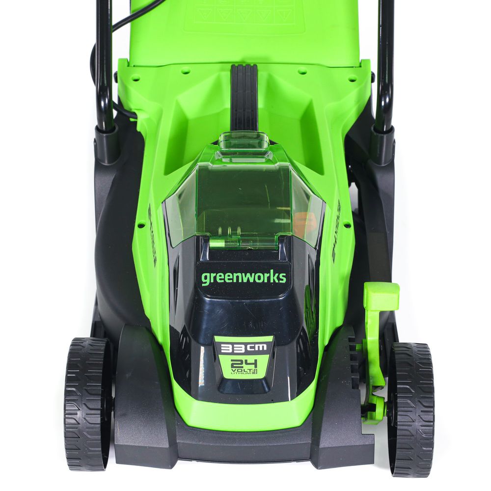 Аккумуляторная газонокосилка Greenworks GD24LM33K4, 24v, 33 см, (2516107UB), с аккумулятором 4 А·ч и зарядным устройством
