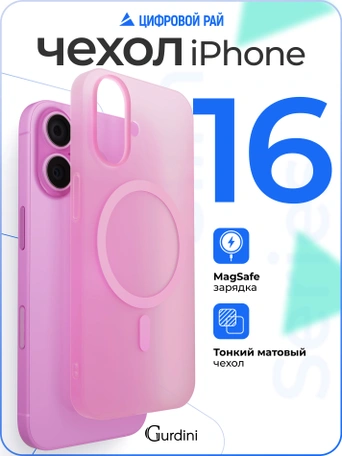 Чехол накладка iPhone 16 6.1" Gurdini Slim Series with Magsafe Pink