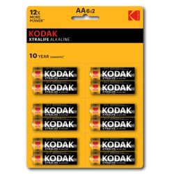 Батарейки Kodak LR6-12BL perforated (6x2BL) XTRALIFE Alkaline [KAA-2x6 perf] | Батарейки Щелочные (Алкалиновые)