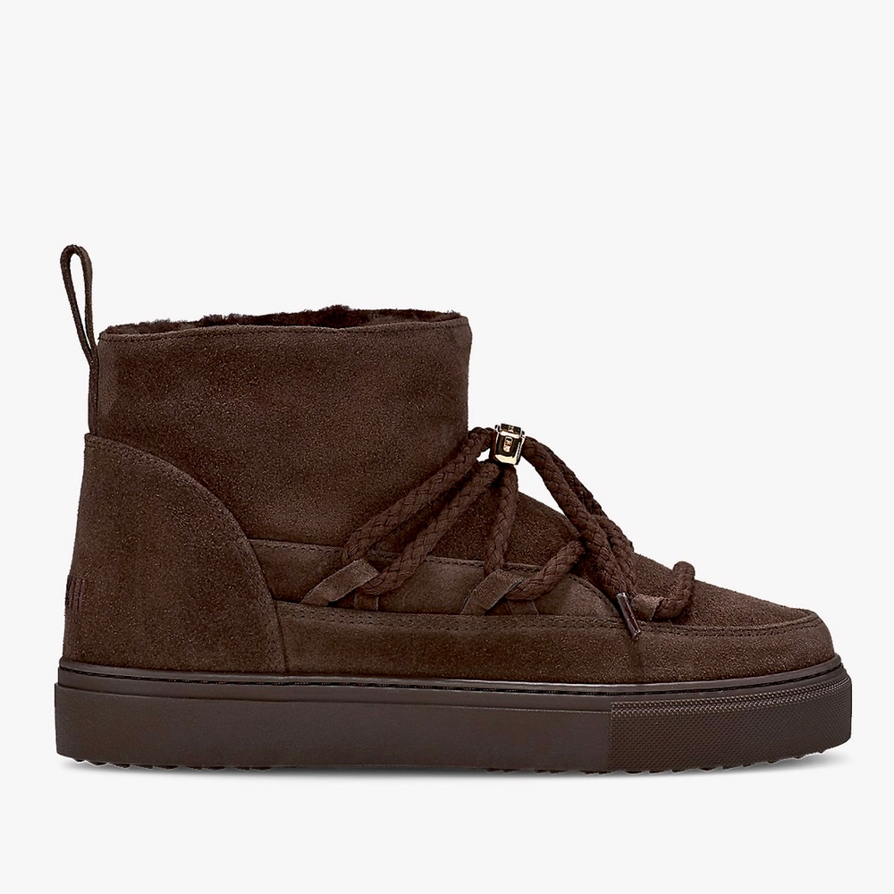 Замшевые полусапоги INUIKII Sneaker Classic Low Dark Brown на меху