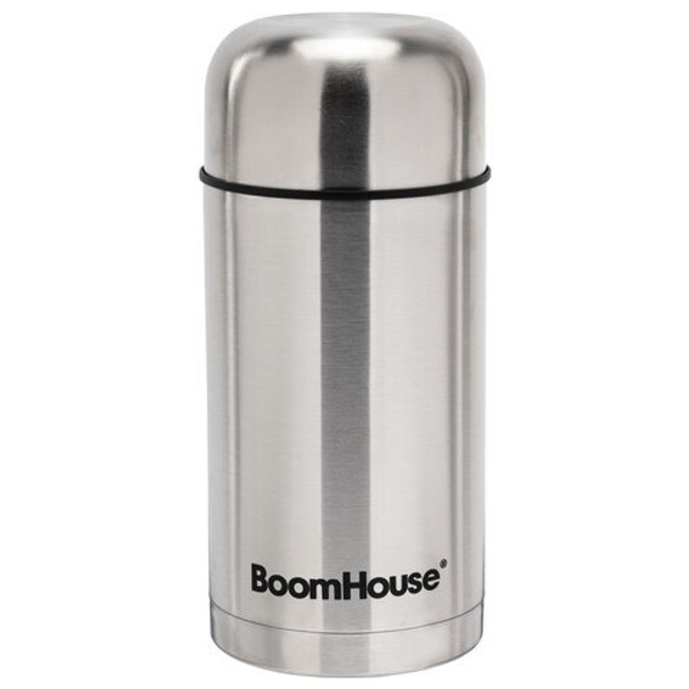 Термос 1 л для еды/напитков с широким горлом, BOOMHOUSE (БУМХАУС) WIDE, нержавеющая сталь SUS304, серебристый, 700320