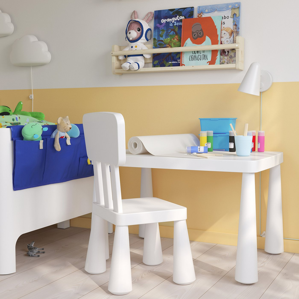 IKEA MAMMUT  (ИКЕА МАММУТ)  -  Детский стул - для дома и улицы/белый