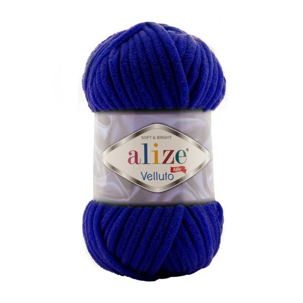 Пряжа Alize (Ализе) Velluto / уп.5 мот. по 100 г, 68м, 360 темно-синий A