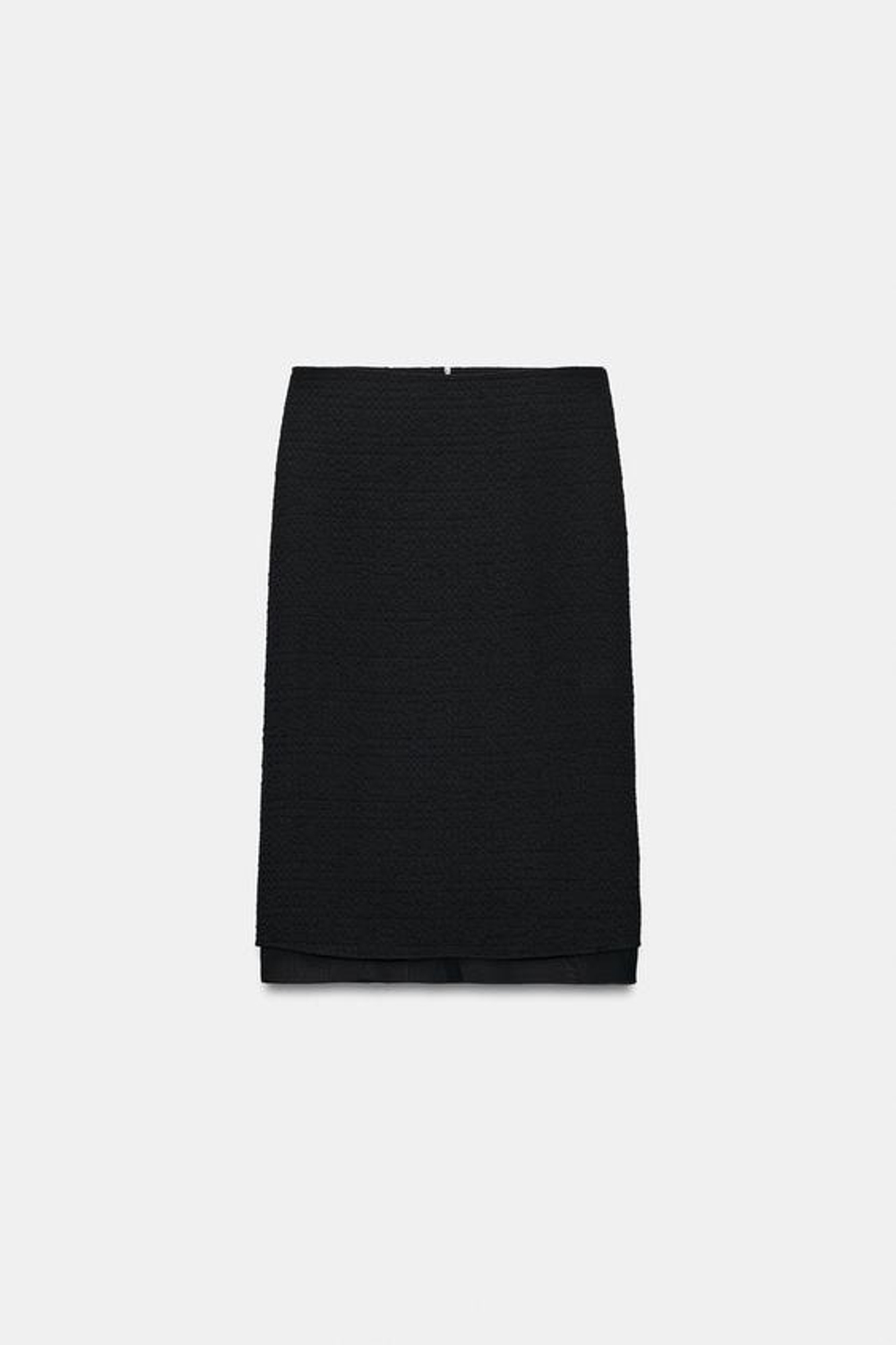 ZARA КОМБИНИРОВАННАЯ ЮБКА МИДИ, ЧЕРНЫЙ