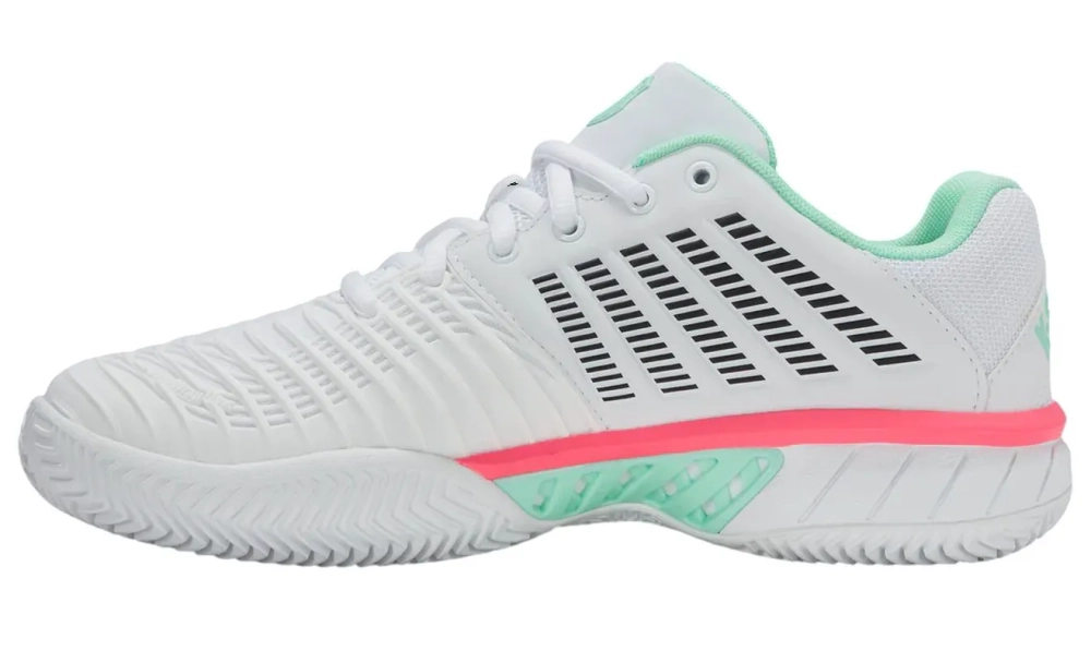 Женские теннисные кроссовки K-Swiss Express Light 3 Clay - white/neon mint/neon pastel pink