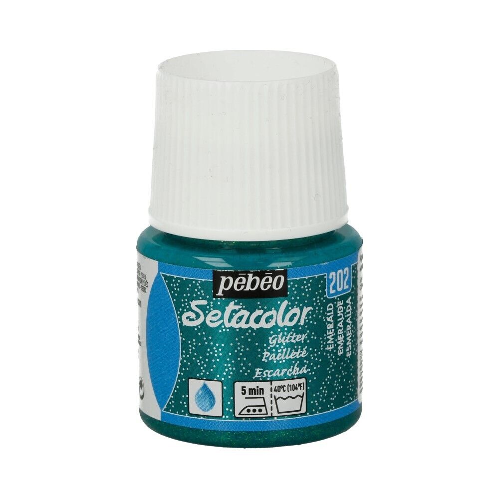 Краска для светлых тканей с микро-глиттером Setacolor 45 мл 329202 изумруд, Pebeo Краска для светлых тканей с микро-глиттером Setacolor 45 мл 329202 изумруд, Pebeo