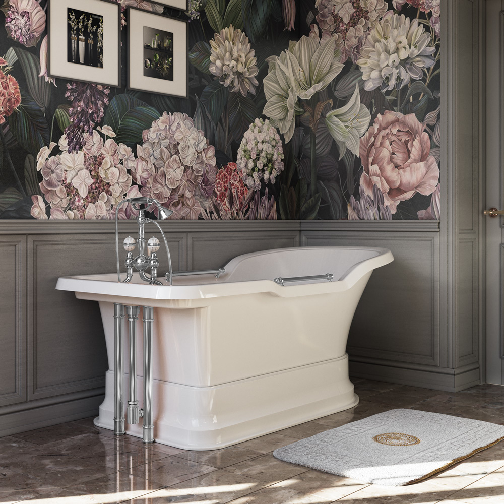 Ванна Migliore Impero Podium 25812  180x87хH76 см. белая, подиум белый хром