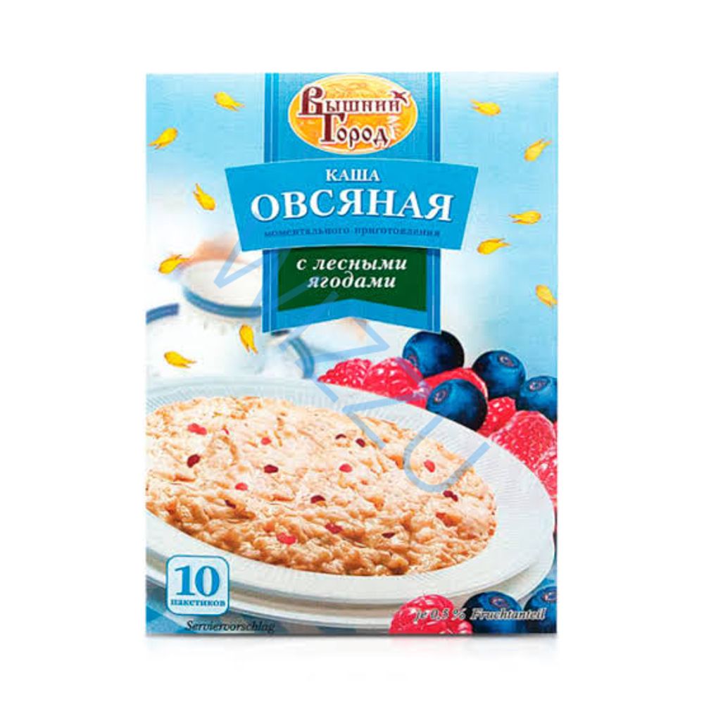 Каша овсяная м\п "Вышний город"  с лесными ягодами , 370 гр (37 гр. по 10 шт)