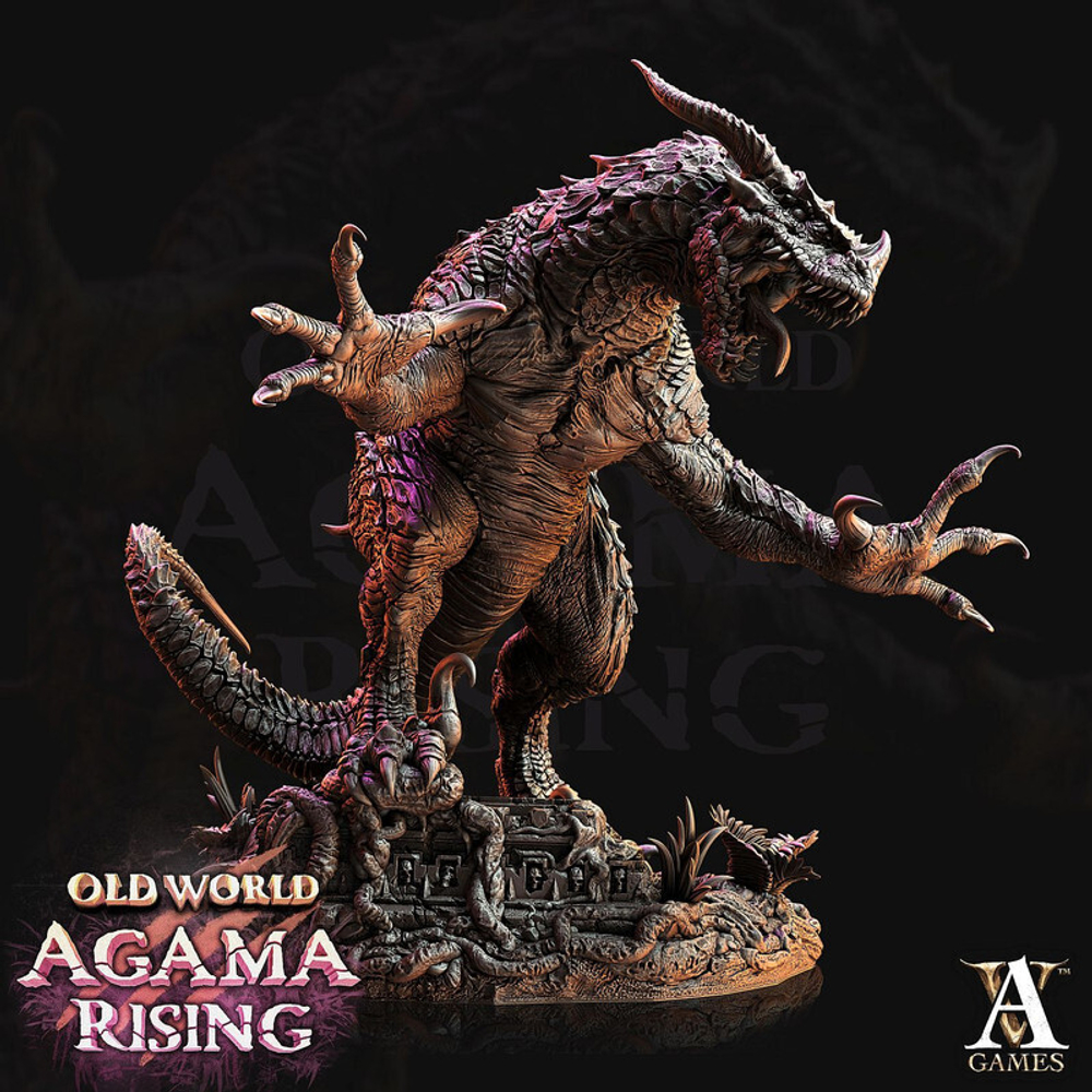 Grand Alliance Order  Seraphon Lizardmen Carnosaur Карнозавр миниатюра для dnd, днд, pathfinder, фентези, Настольная игра, НРИ, Варгейм, РПГ