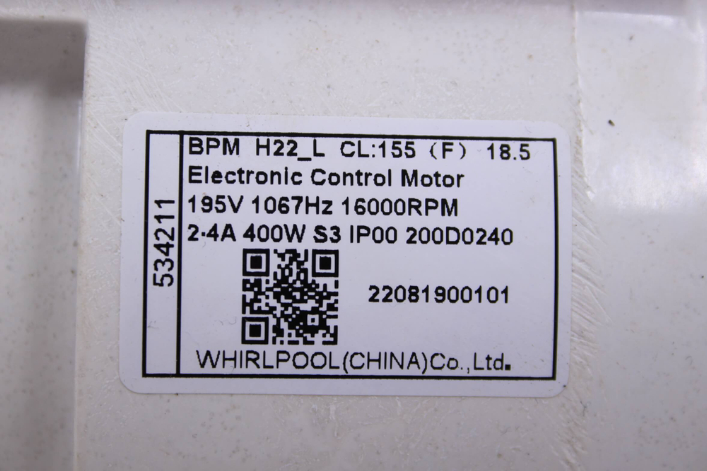 Двигатель(мотор) стиральной машины Whirlpool BPM H22 CL:155(F) 18.5