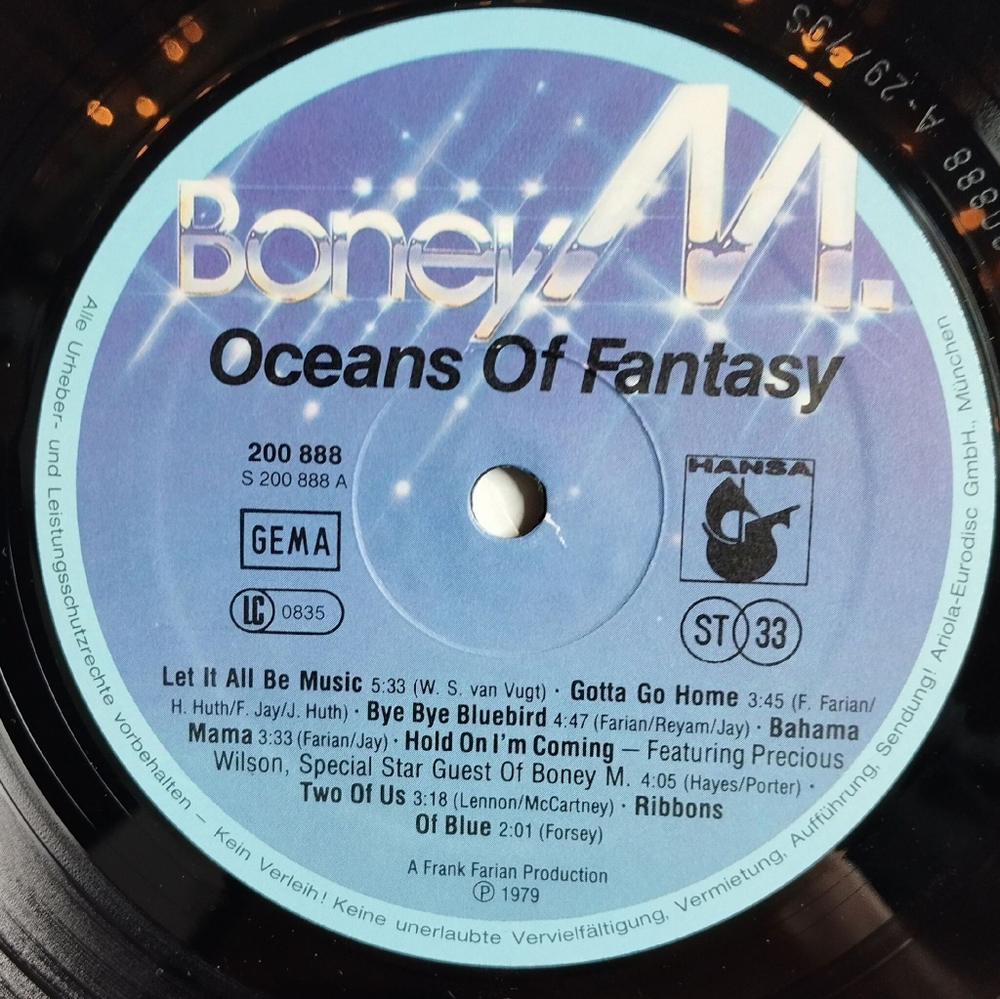 Винтажная виниловая пластинка LP Boney M Oceans Of Fantasy (Germany 1979) Bahama Mama