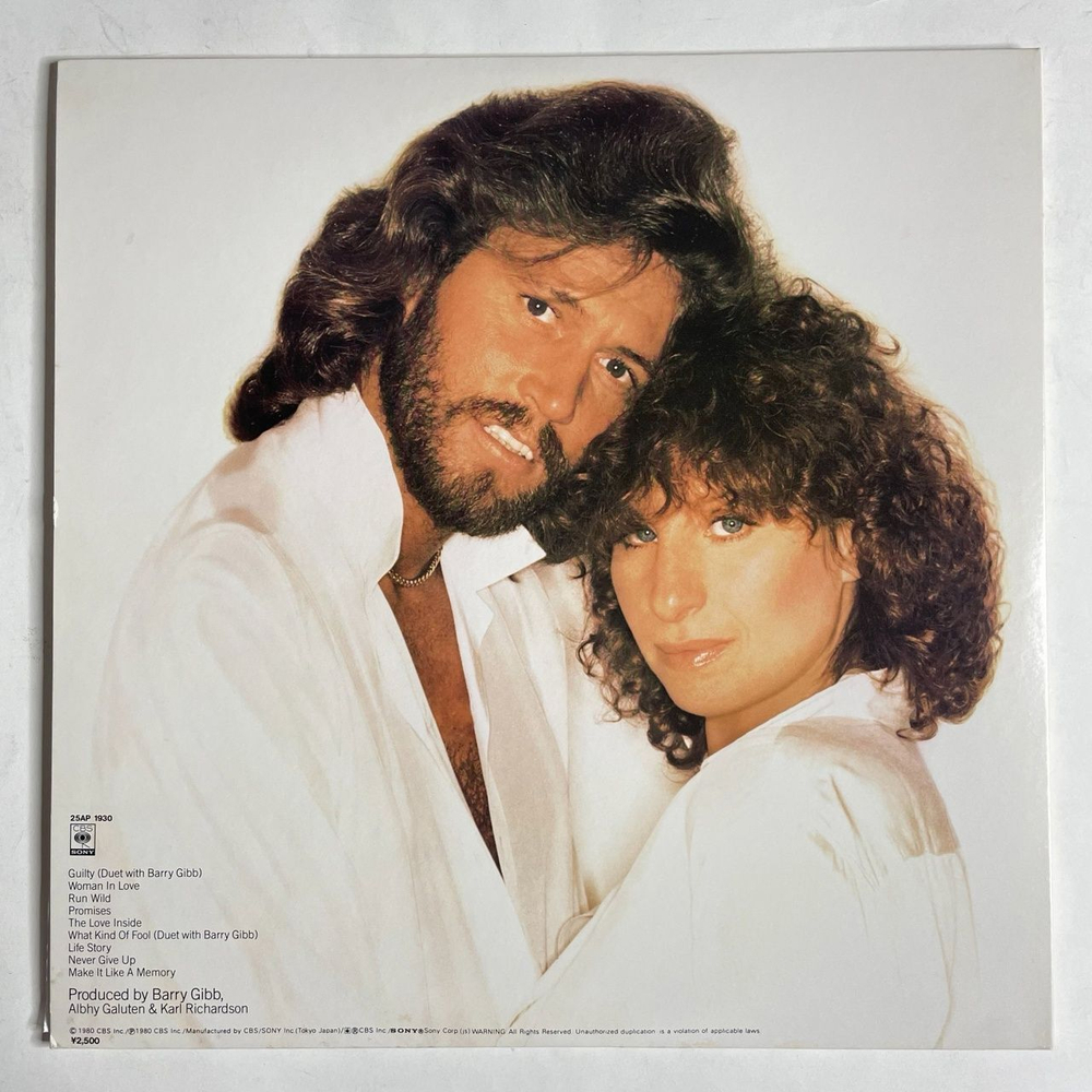 Винтажная виниловая пластинка LP Barbra Streisand and Barry Gibb Guilty (Japan 1980) (Obi)