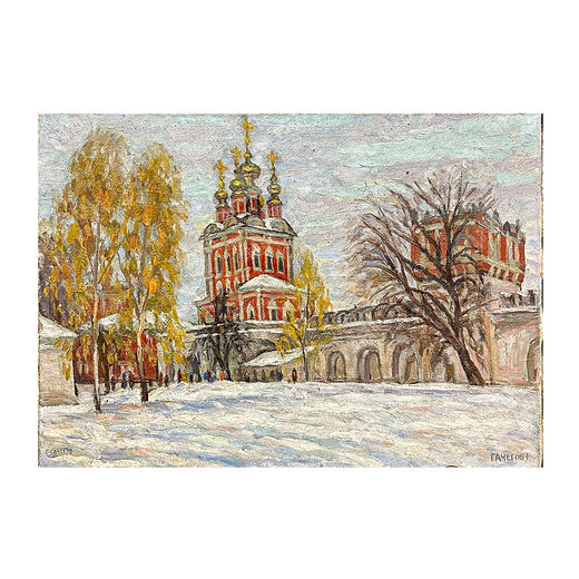 Гачегов Г. Н. Преображенская церковь. Новодевичий монастырь. Москва. Холст, масло. 1992