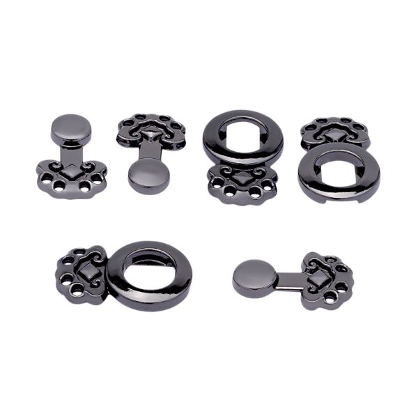 Крючки пришивные декоративные 25х12 мм, pewter, 10 шт