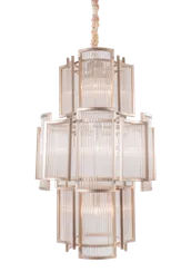Люстра подвесная NewRgy 2420U/11 CHAM GD+CL, 11×40 Вт, золотая и прозрачная