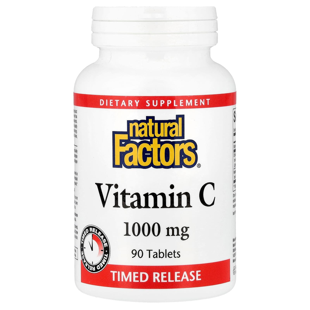 Natural Factors, витамин C, медленное высвобождение, 1000 мг, 90 таблеток