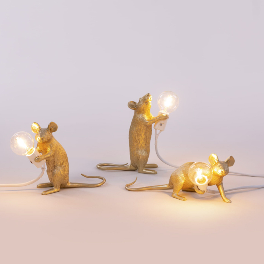 Table design lamp  Mouse by Seletti (Gold)