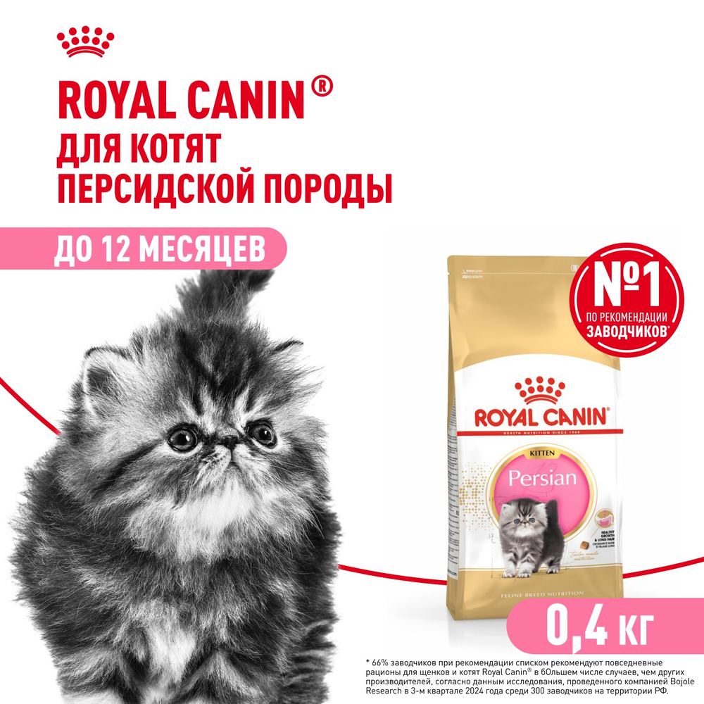 Royal Canin Persian Kitten Персиан Киттен Корм сухой для котят персидской породы до 12 месяцев 400г
