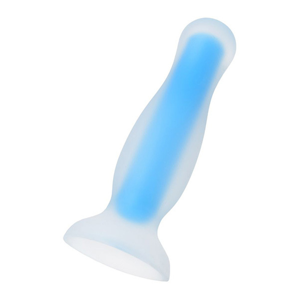 Голубая светящаяся в темноте анальная втулка 12,5см ToyFa Beyond Namor Glow 873007