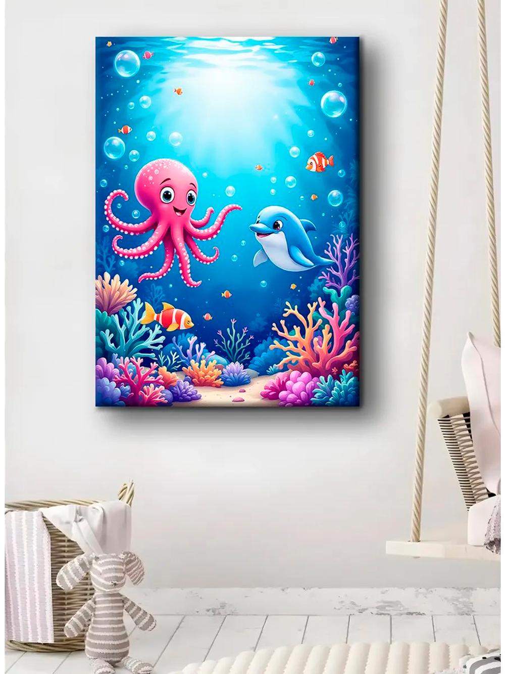 Картина "Морские друзья", галерейная 30х40см 1шт.