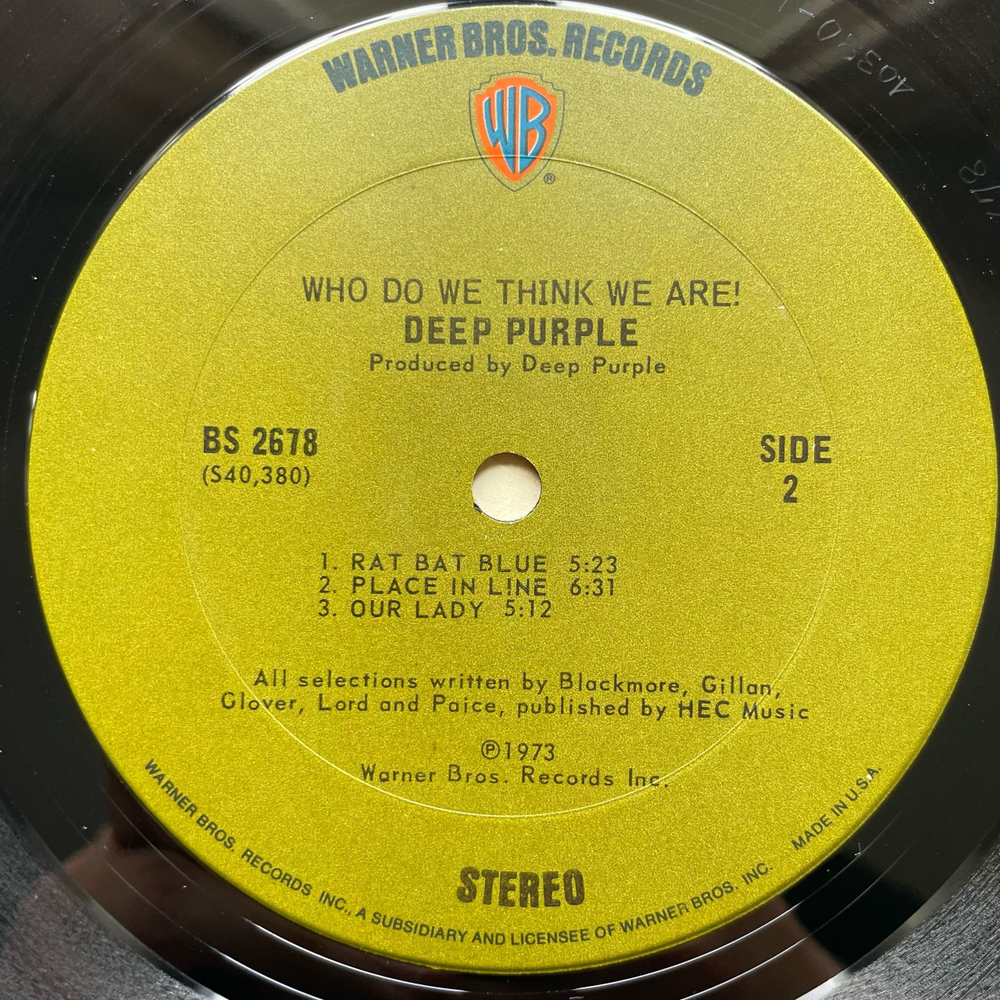 Винтажная виниловая пластинка LP Deep Purple Who Do We Think We Are (США 1973) (Болотный Ворнер)