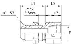 Соединение PD JIC 3/4" NPT 3/8"