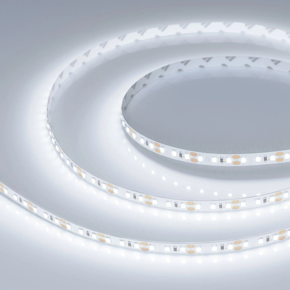Светодиодная лента RT-A120-8mm 12V Cool 8K (9.6 W/m, IP20, 2835, 5m) (Arlight, 9.6 Вт/м, IP20) 013239(2)
