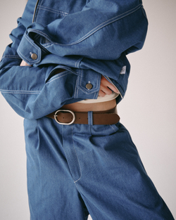 Zip-Up Shirt Jacket Denim Blue