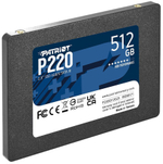 SSD Patriot P220 512Гб, 2.5", SATA3, Retail, Чтение:550мб/с, Запись:500мб/с, радиатор (P220S512G25)