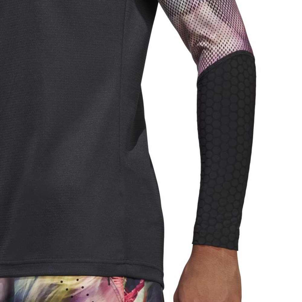 Мужская теннисная футболка теннисная Adidas Melbourne Tennis Long Sleeve T-Shirt - разноцветный/black