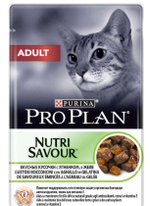 ProPlan 85г пауч NutriSavour Adult Влажный корм для взрослых кошек Ягненок (желе)
