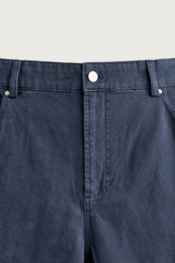 ZARA БРЮКИ RELAXED FIT С ШВАМИ, МОРСКОЙ СИНИЙ