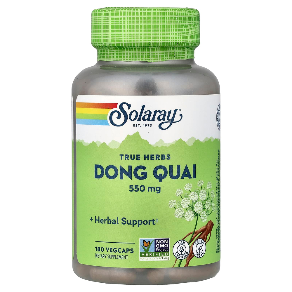 Solaray, True Herbs, Dong Quai, 550 мг, 180 растительных капсул