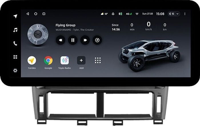 Магнитола для Lexus LS430 Toyota Celsior XF30 2000-2006 (ШГУ цветной) - Teyes LUX ONE ROUND монитор 12.3" 2K QLED на Android 10, Быстрая, CarPlay, 4G SIM-слот