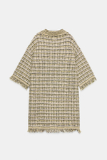 ТРИКОТАЖНОЕ ПЛАТЬЕ С ФАКТУРНЫМ УЗОРОМ И БАХРОМОЙ — ZARA