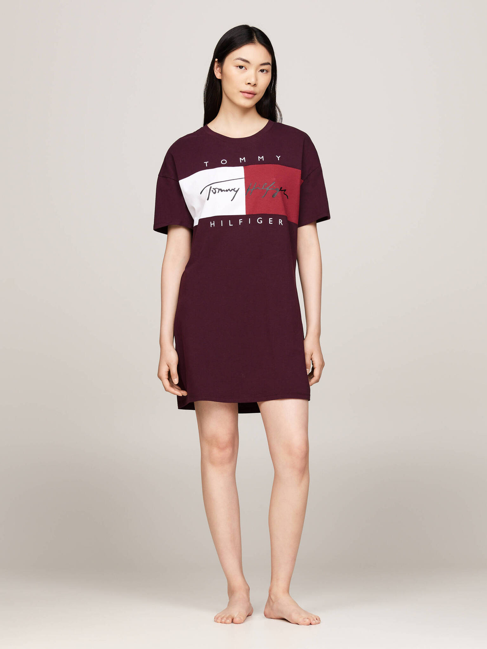 Ночная рубашка Tommy Hilfiger - бордовый(UW0UW05631)