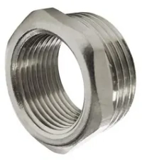 Футорка латунь никель Ду 10х8 (3/8"х1/4") НР/ВР VALFEX VF.581. N.038.014