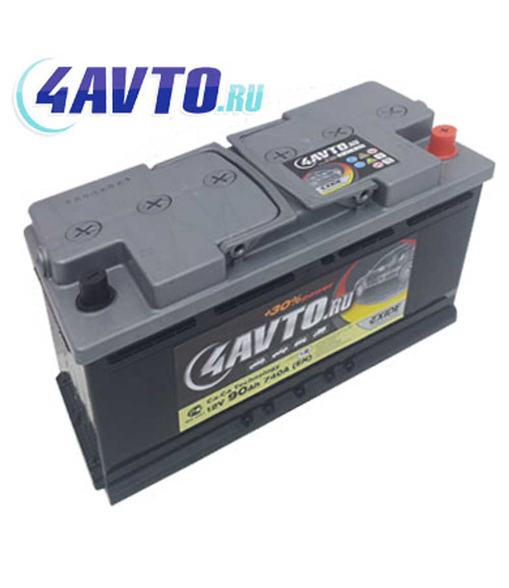 Аккумулятор 6СТ-90 А.ч., о.п., R+, 4AVTO.RU