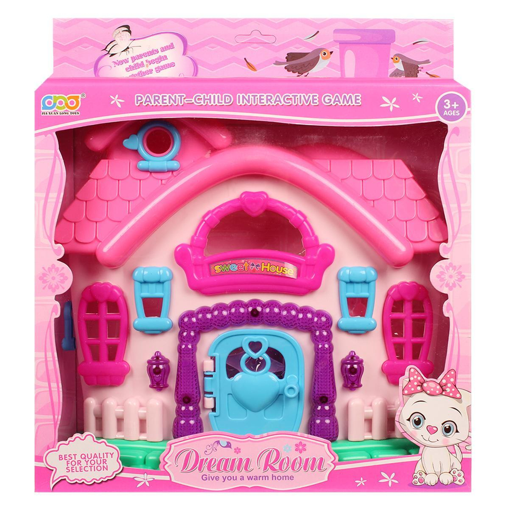 Игрушечный дом для куклы с мебелью и фигурками коробка 666-220A