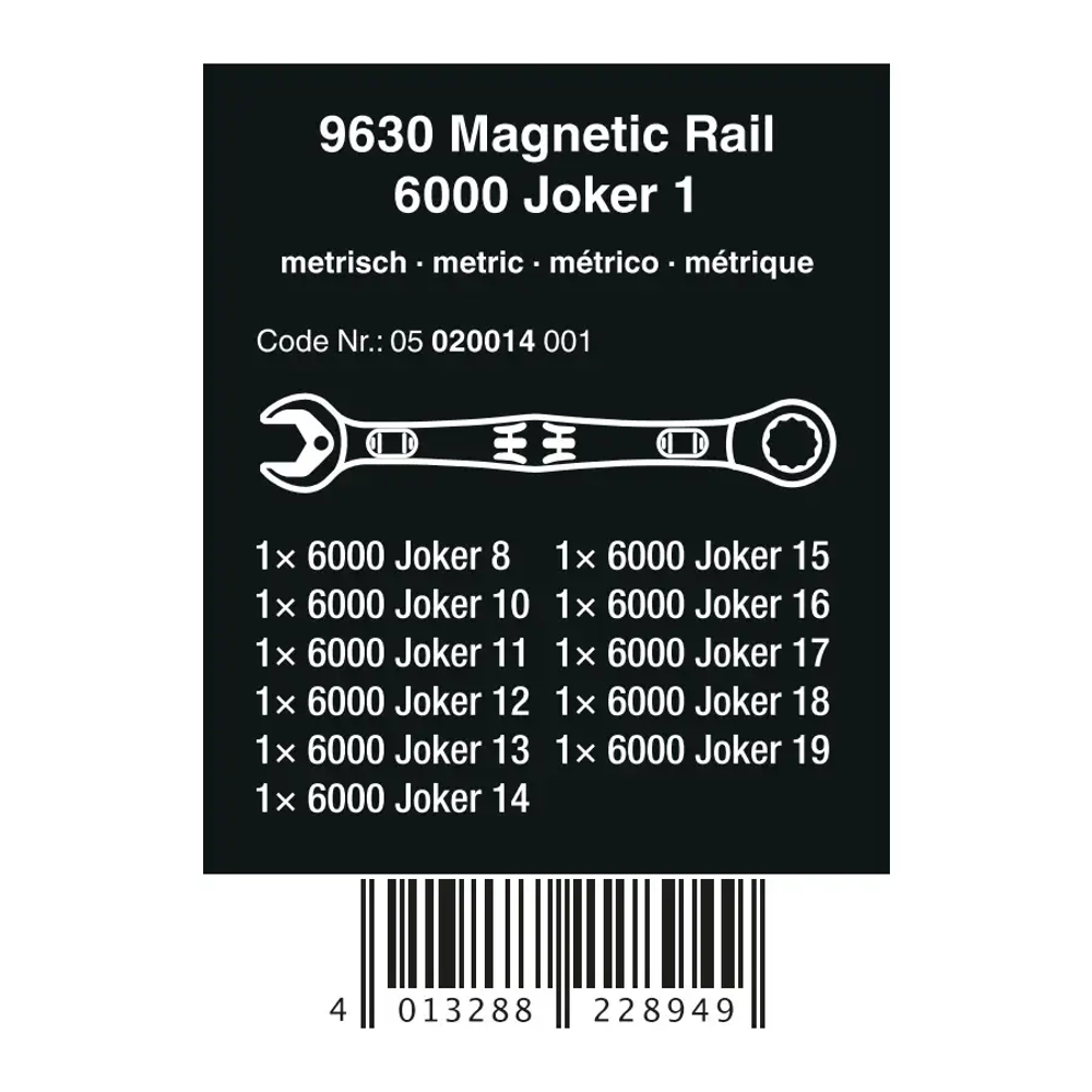 Набор комбинированных гаечных ключей с трещоткой Joker WERA 05020014001