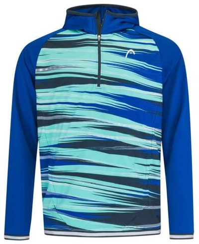 Мужская теннисная кофта Head Topspin Hoodie - royal/print vision
