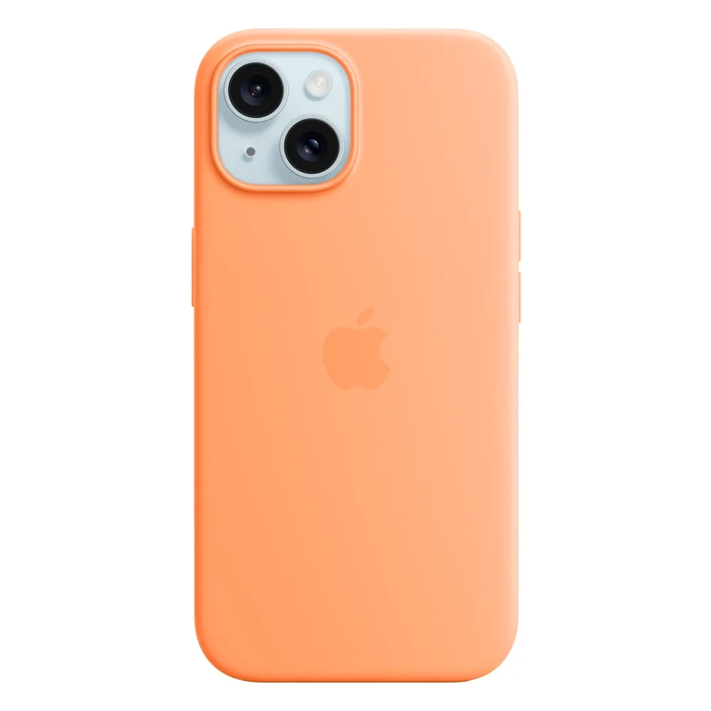 Силиконовый чехол с поддержкой MagSafe Apple Silicone Case для iPhone 15, Orange Sorbet (Апельсиновый сорбет)