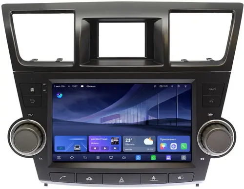Магнитола для Toyota Highlander 2 2007-2013 XU40 - Kuberg QLed+2K, Android 14, TS105, Быстрейшая, CarPlay, SIM-слот