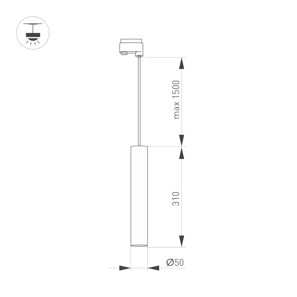 Светильник LGD-PIPE-TRACK-HANG-2TR-R50-9W Warm3000 (GD, 40 deg, 230V) (Arlight, IP20 Металл, 3 года) 037433