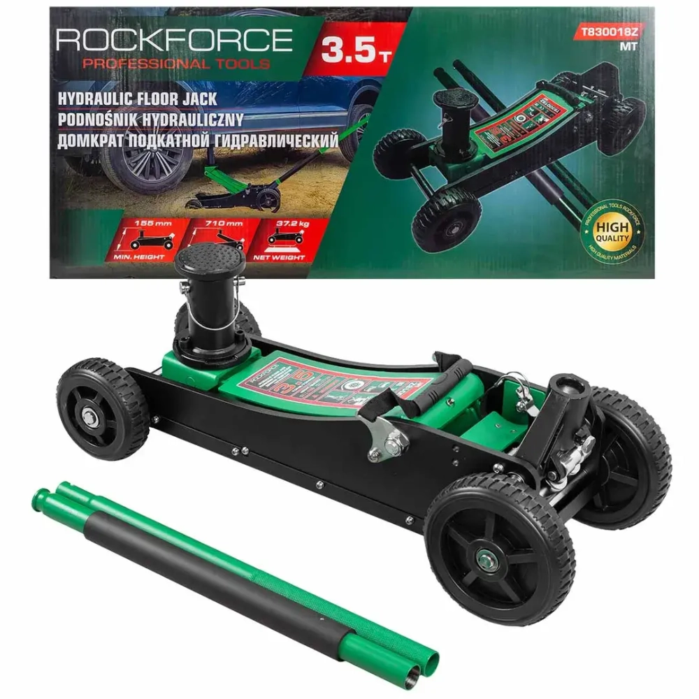 Домкрат подкатной гидравлический 3.5т (h min 155мм, h max 710мм) RockForce RF-T830018Z MT