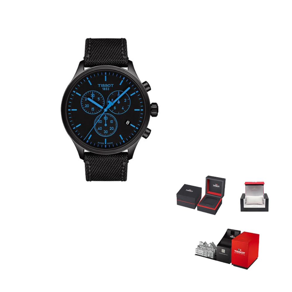 TISSOT Soko Collection Quartz Movement Men"s Watches Watch 45mm Black Dial Stainless Steel Case Rubber Strap